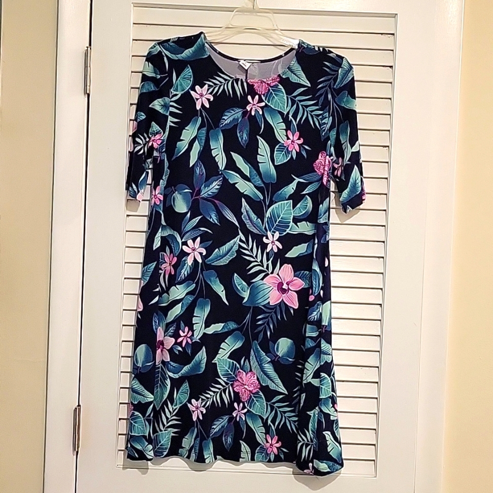 NWT Old Navy 3/4 slv floral skater dress Size Small